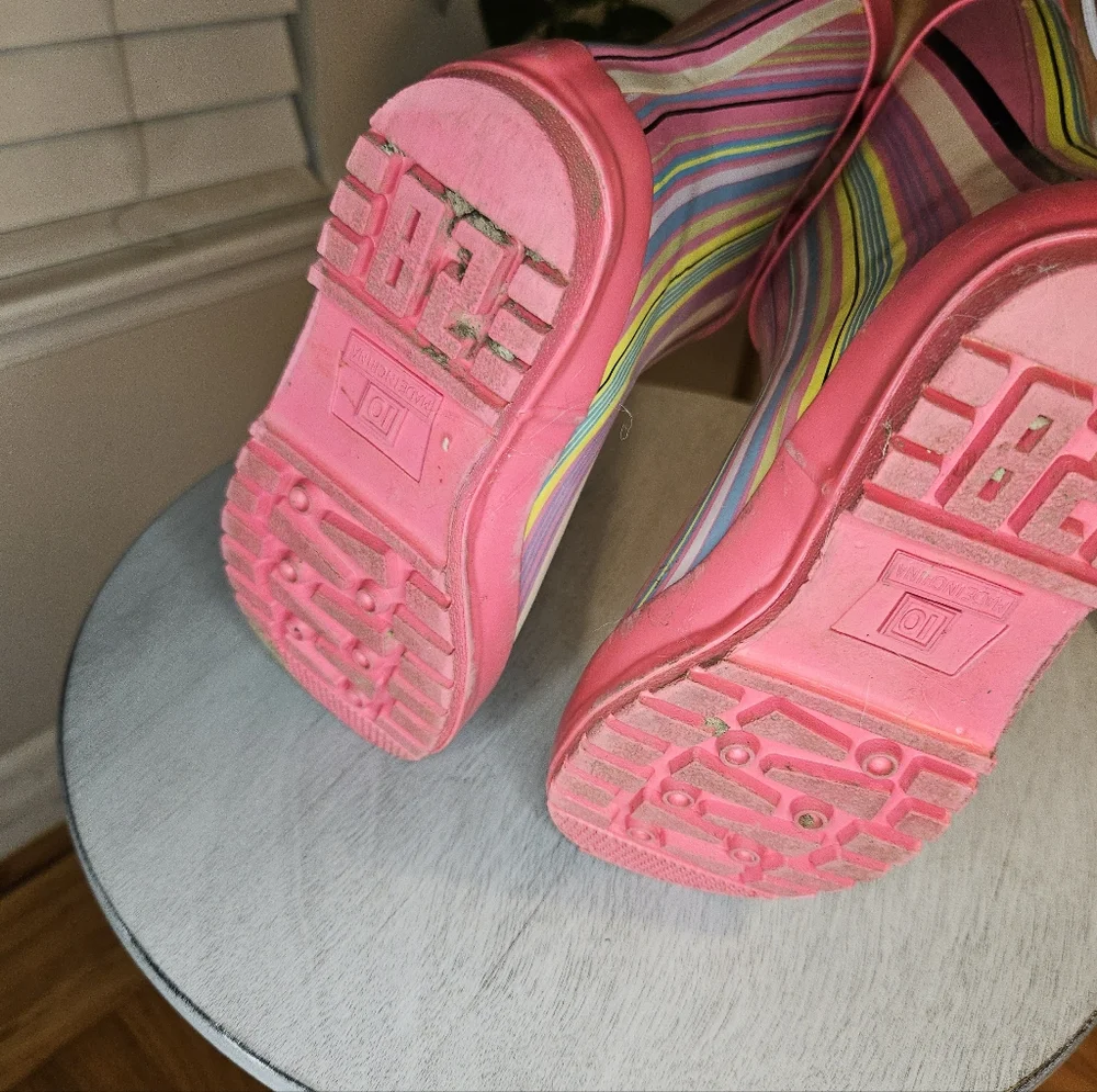 Pluie Pluie Colorful Striped Kids Rain Boots